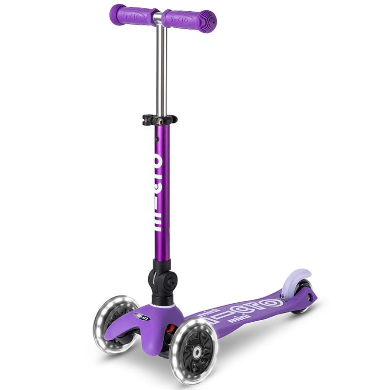 Mini Micro Deluxe Vouwbare Kinderstep 3 wielen LED Purple - 2 tot 6 jaar - Steppen Micro Mobility - In den Olifant