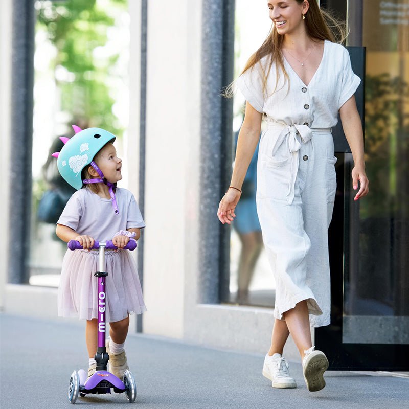 Mini Micro Deluxe Vouwbare Kinderstep 3 wielen LED Purple - 2 tot 6 jaar - Steppen Micro Mobility - In den Olifant