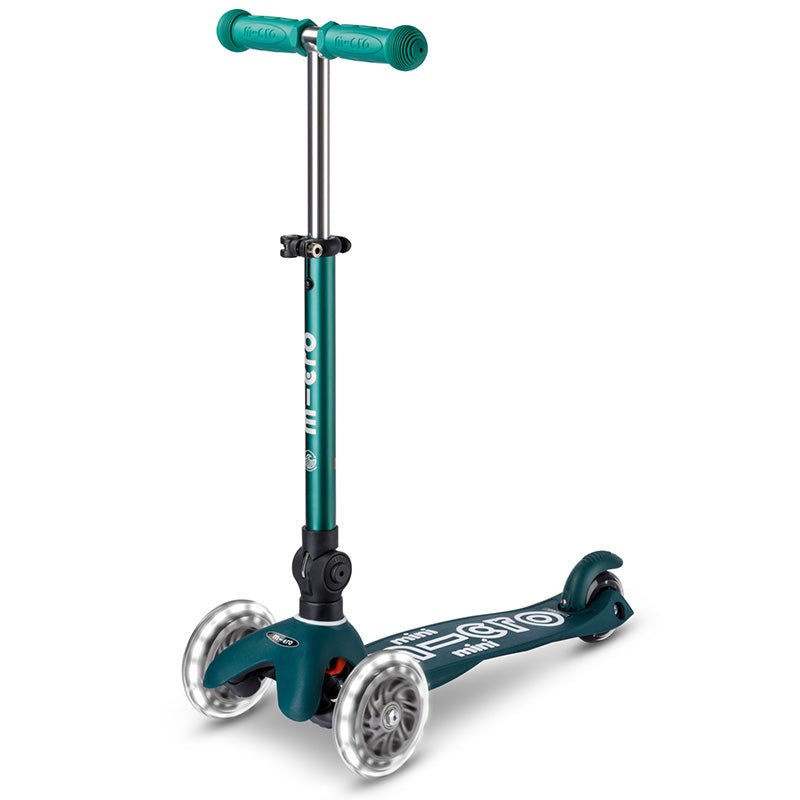 Mini Micro Deluxe Vouwbare step met 3 wielen ECO LED Groen - 2 tot 6 jaar - Steppen Micro Mobility - In den Olifant