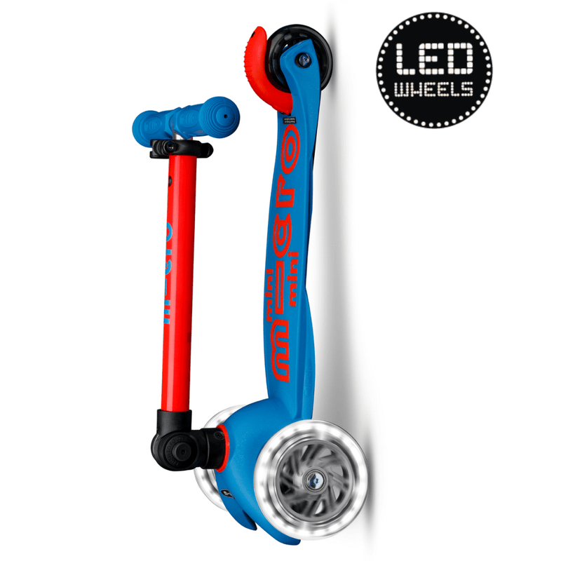 Mini Micro Foldable LED blauw/rood - 2 tot 5 jaar - Steppen Micro Mobility - In den Olifant