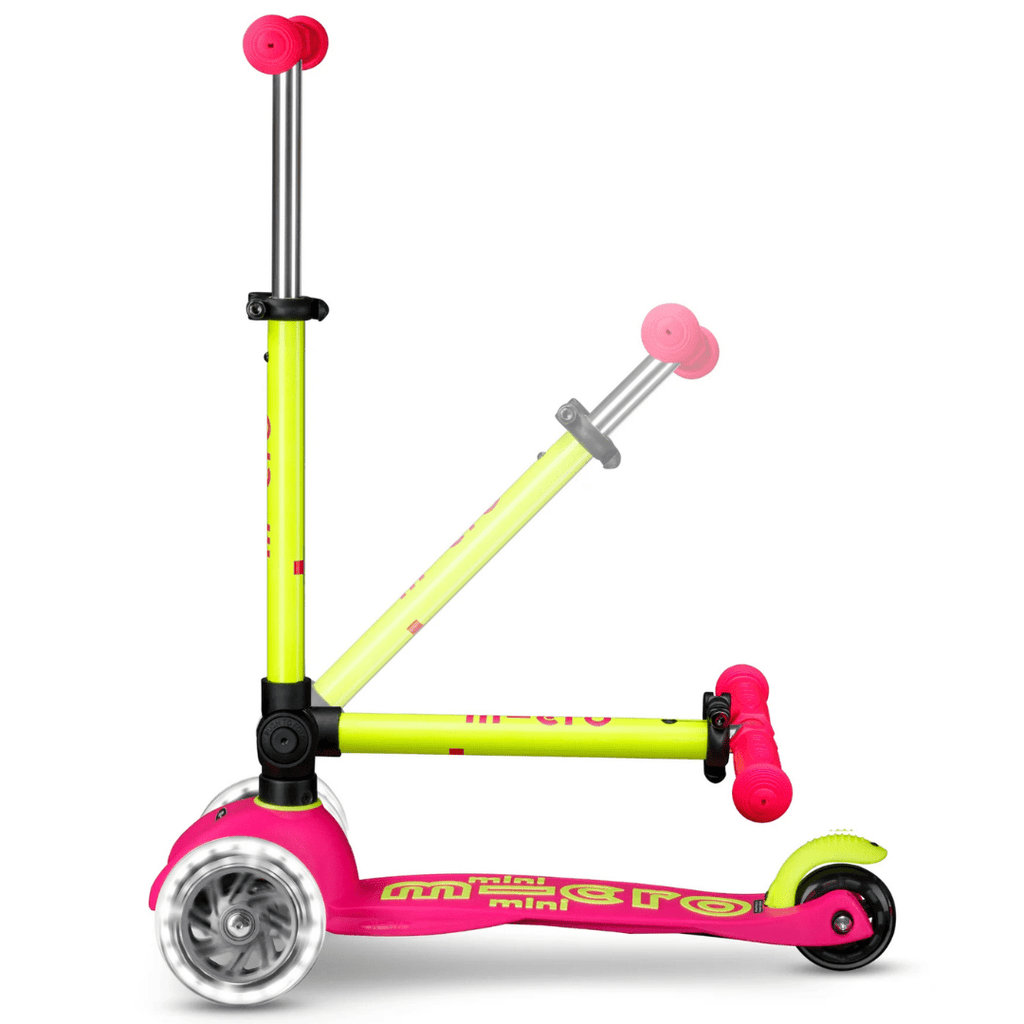 Mini Micro Foldable LED roze/geel - 2 tot 5 jaar - Steppen Micro Mobility - In den Olifant
