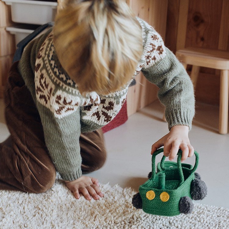 Mini Opberger Basket Tractor - 35 x 15 cm - Opbergmanden Lorena Canals - In den Olifant