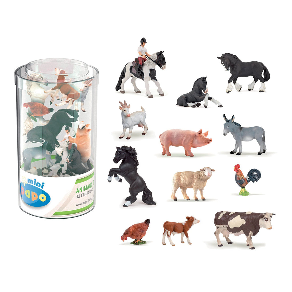 Mini Plus Boerderij - set van 12 - Speelfiguren Papo - In den Olifant