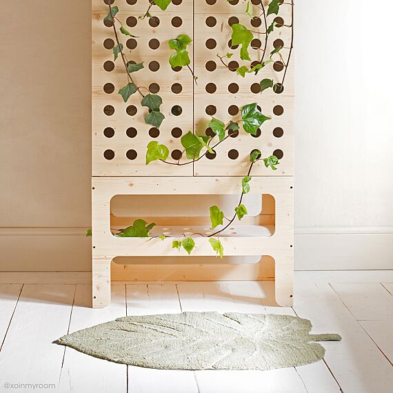 Wasbaar Tapijt Mini Monstera Olive - 75 X 100 Cm