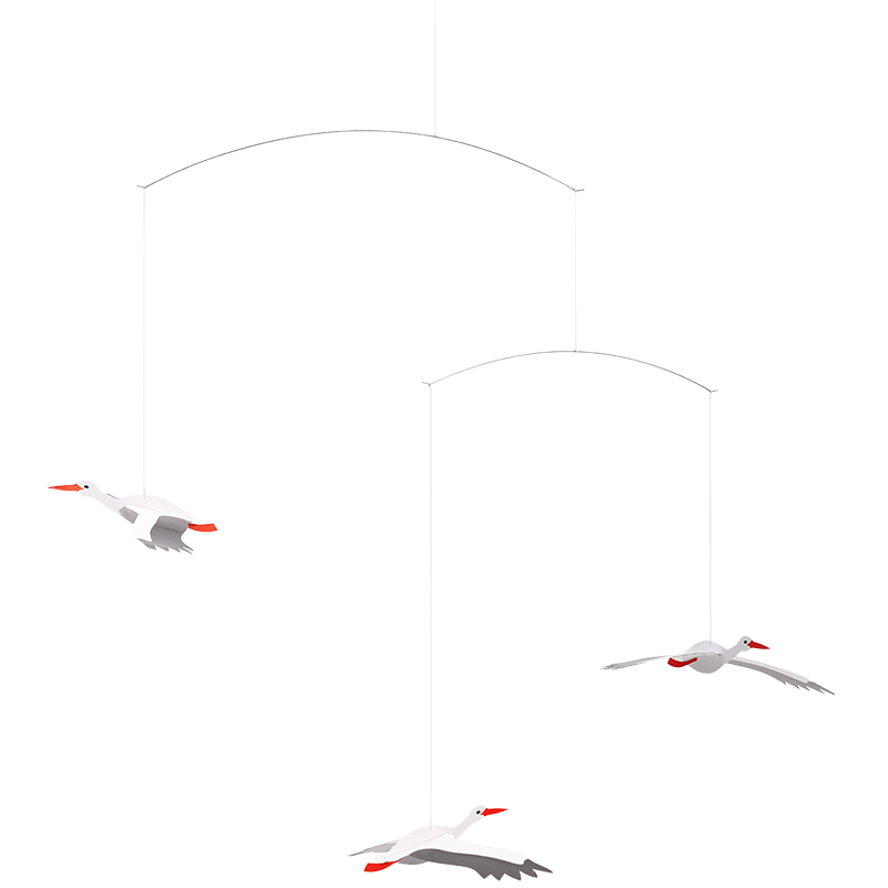 Mobiel n° 001 - Lucky Storks - Mobielen Flensted Mobiler ApS - In den Olifant