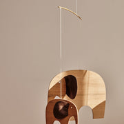 Mobiel n° 71 - Baby Elephants 3 Wood - Mobielen Flensted Mobiler ApS - In den Olifant