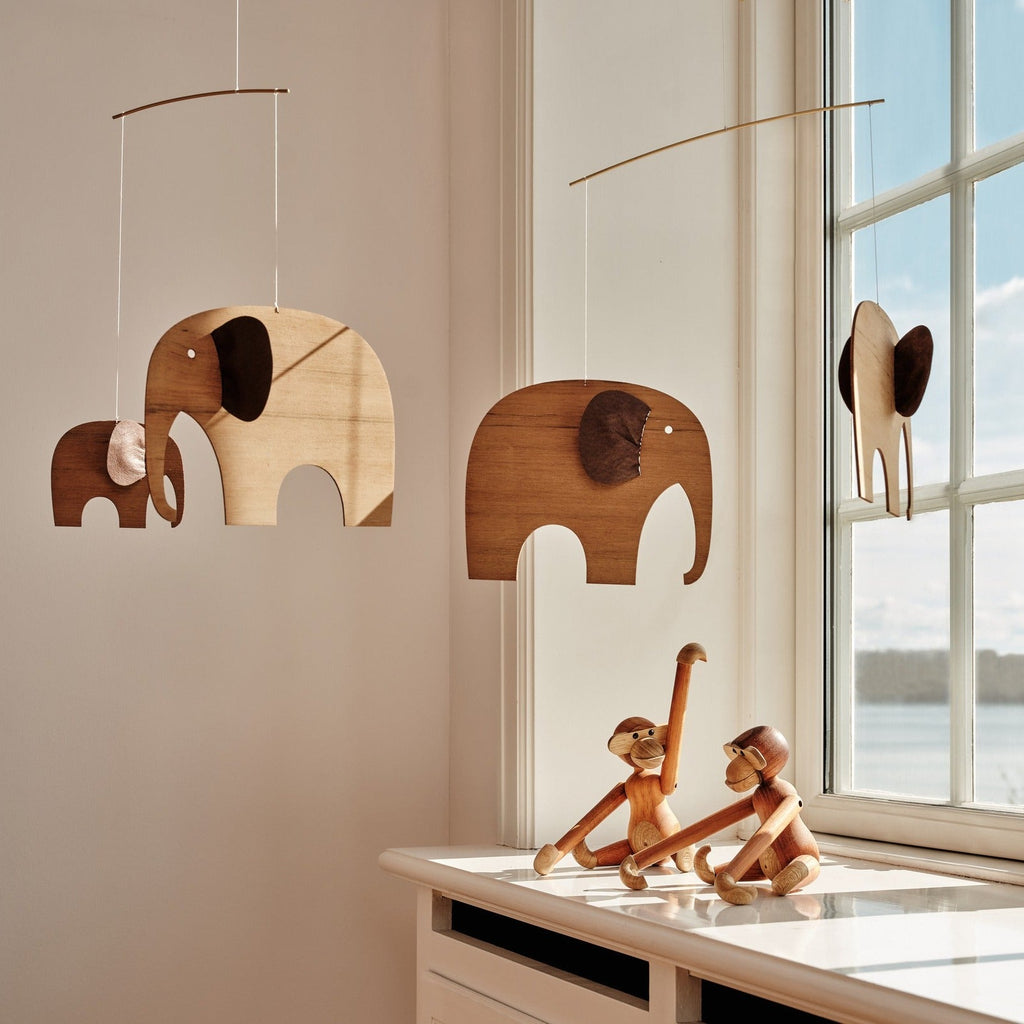 Mobiel n° 71 - Baby Elephants 3 Wood - Mobielen Flensted Mobiler ApS - In den Olifant