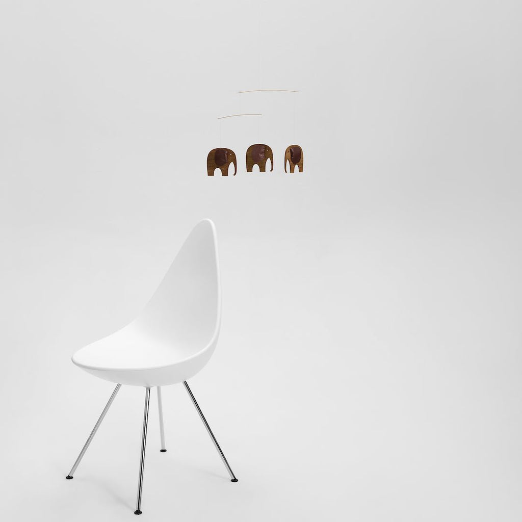 Mobiel n° 71 - Baby Elephants 3 Wood - Mobielen Flensted Mobiler ApS - In den Olifant