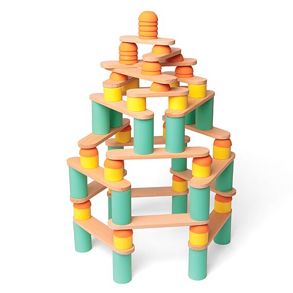 Modulair Bouwspeelgoed Stix Medium | Set Van 60 - Open ended speelgoed Oppi - In den Olifant