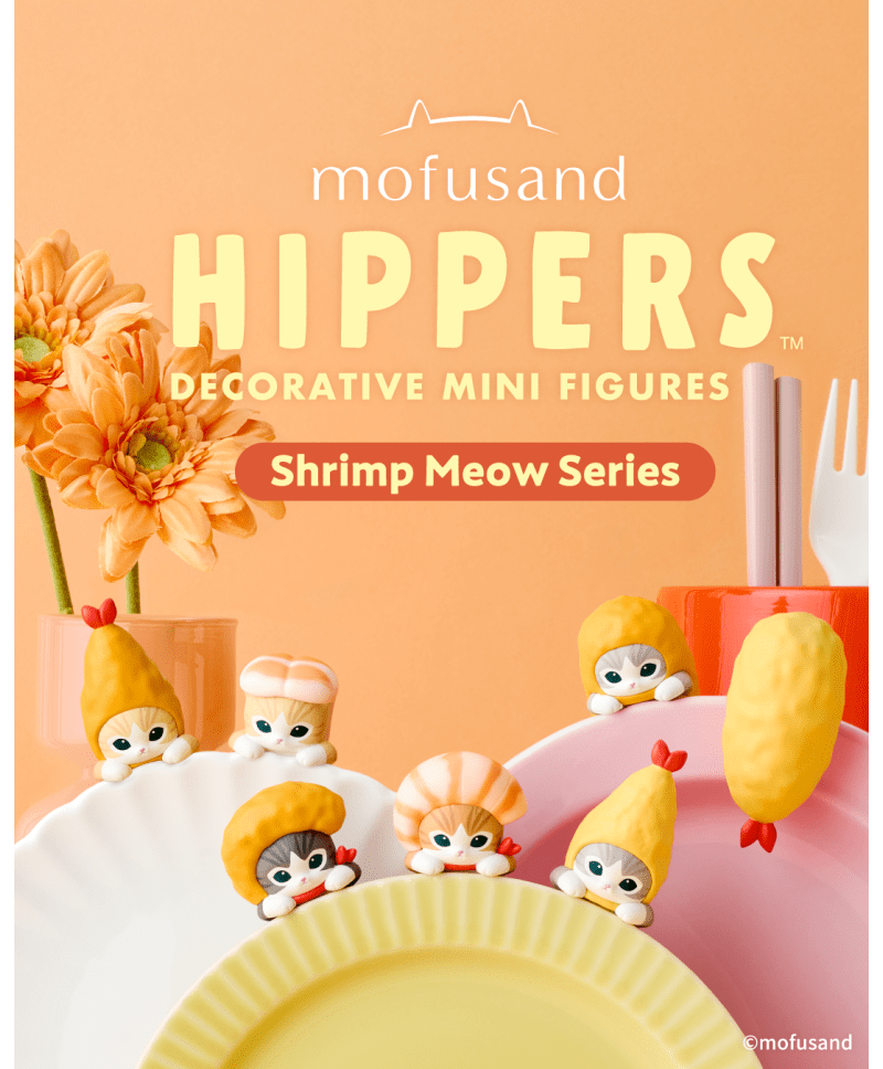 Mofusand Hippers Shrimp Meow serie - Verzamelfiguren Sonny Angel - In den Olifant