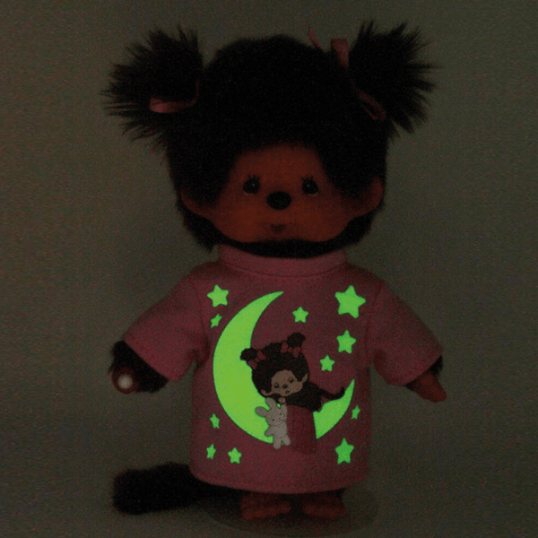 Monchhichi Glow in the dark meisje - 20 cm - Fantasieknuffels Monchhichi - In den Olifant