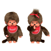 Monchhichi Jongen met slab rood - 20 cm - Fantasieknuffels Monchhichi - In den Olifant