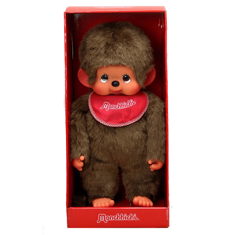Monchhichi Jongen met slab rood - 45 cm - Fantasieknuffels Monchhichi - In den Olifant