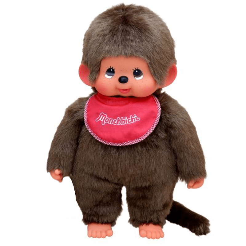Monchhichi Jongen met slab rood - 45 cm - Fantasieknuffels Monchhichi - In den Olifant