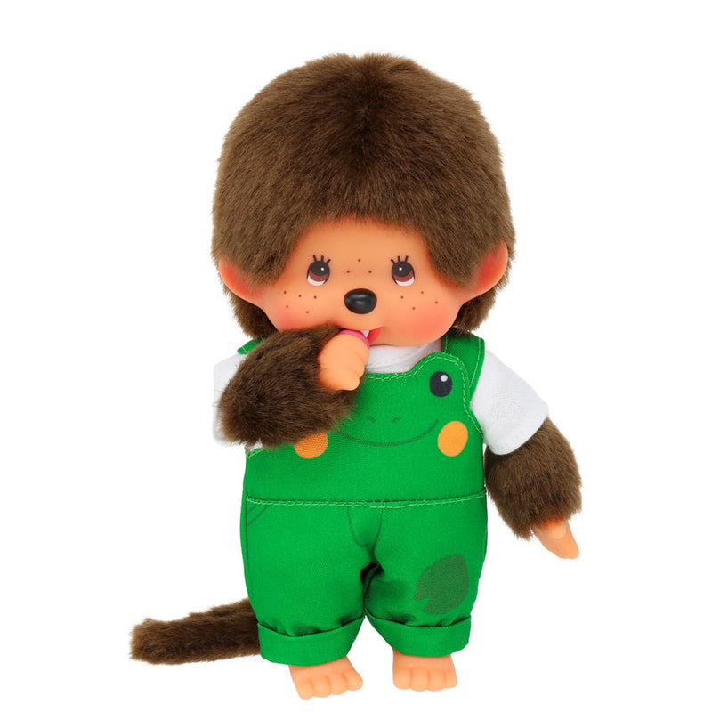 Monchhichi Jongen Tuinbroek Kikker - 20 cm - Fantasieknuffels Monchhichi - In den Olifant