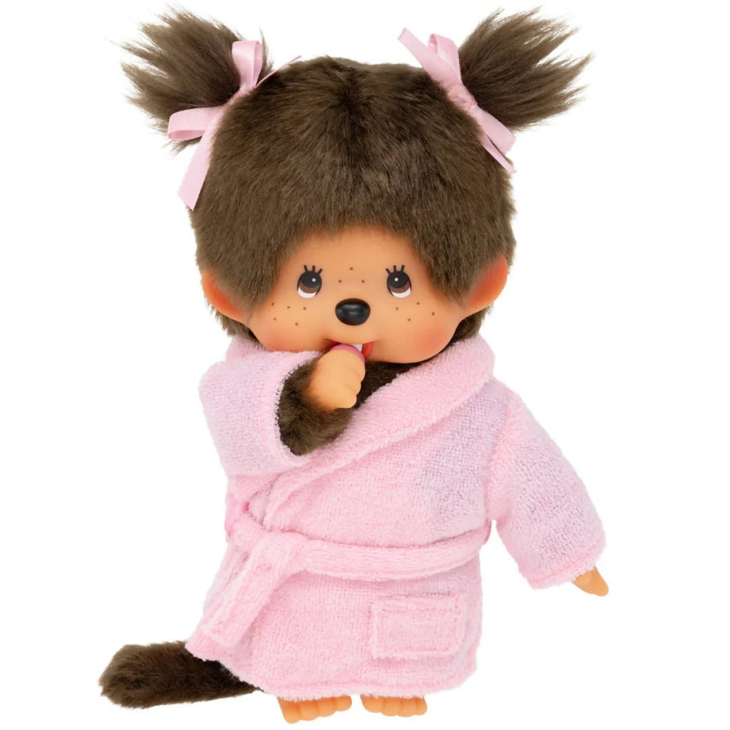 Monchhichi Meisje in badjas - 20 cm - Fantasieknuffels Monchhichi - In den Olifant