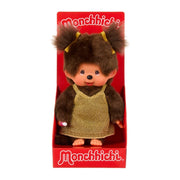 Monchhichi Meisje in gouden glitterjurk - 20 cm - Fantasieknuffels Monchhichi - In den Olifant
