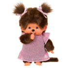 Monchhichi Meisje in roze glitterjurk - 20 cm - Fantasieknuffels Monchhichi - In den Olifant