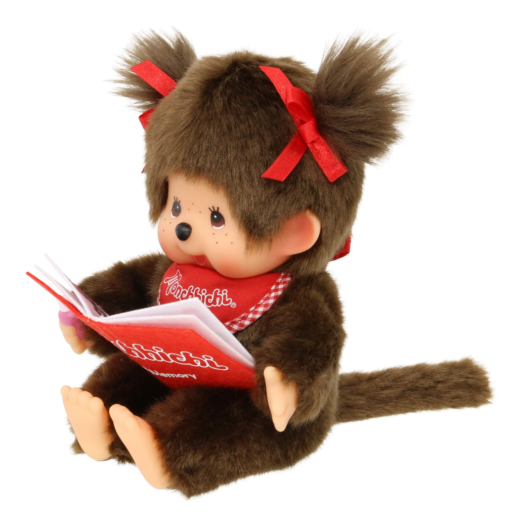 Monchhichi Meisje met boek - 20 cm - Fantasieknuffels Monchhichi - In den Olifant