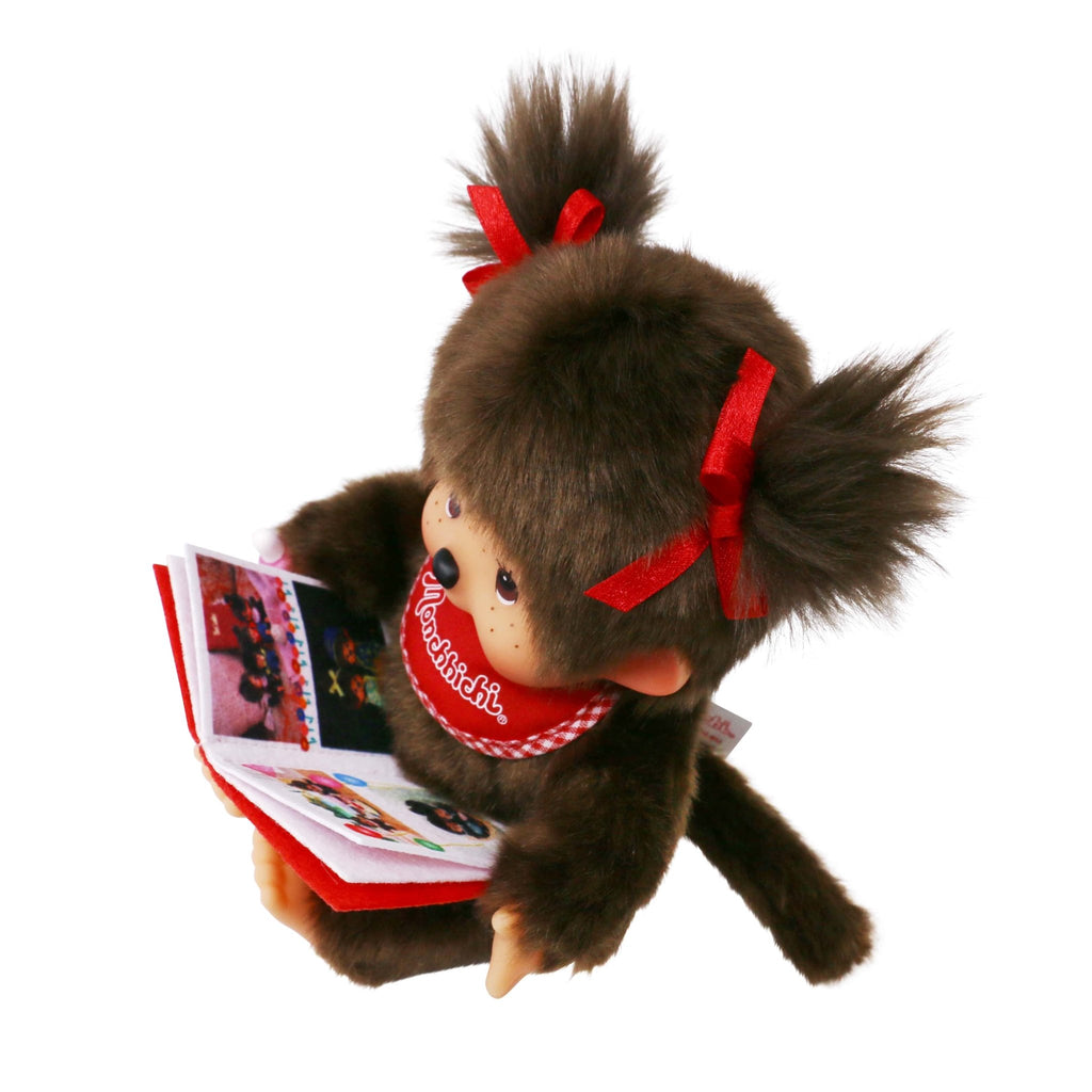 Monchhichi Meisje met boek - 20 cm - Fantasieknuffels Monchhichi - In den Olifant