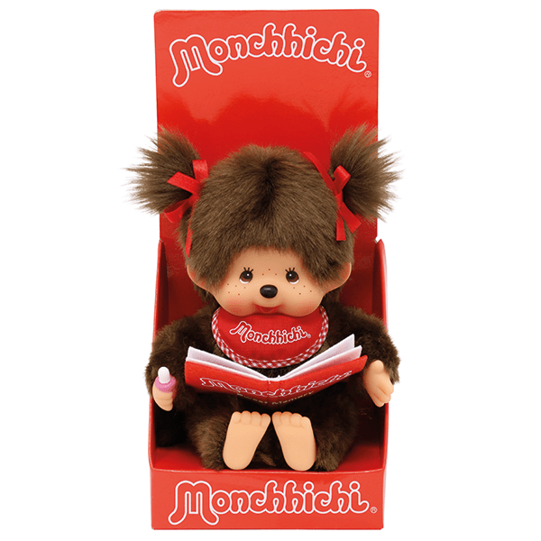 Monchhichi Meisje met boek - 20 cm - Fantasieknuffels Monchhichi - In den Olifant