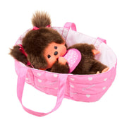 Monchhichi meisjesbaby in draagmand - 20 cm - Fantasieknuffels Monchhichi - In den Olifant
