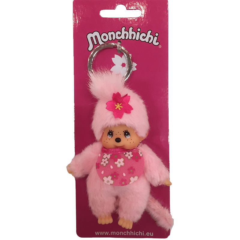 Monchhichi Sleutelhanger Cherry Blossom - 10 cm - Sleutelhangers Monchhichi - In den Olifant