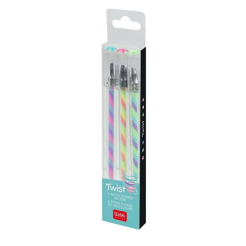 Multicoloured Pens Twist Multicolor - set van 3 - Schrijfwaren Legami - In den Olifant