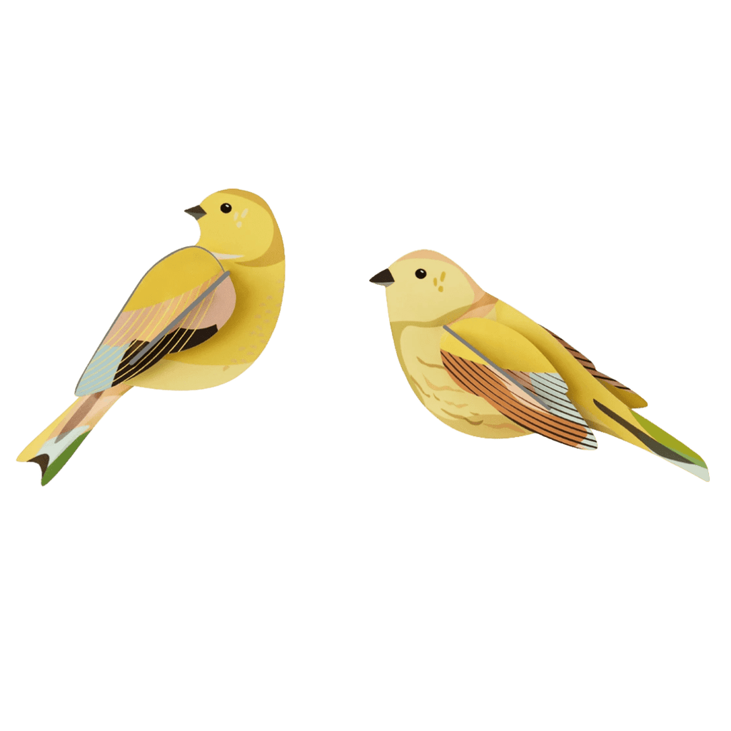 Muurdeco Garden Bird - Citrinella Pair - Muurdecoratie Studio Roof - In den Olifant
