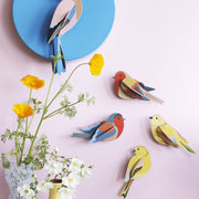 Muurdeco Garden Bird - Citrinella Pair - Muurdecoratie Studio Roof - In den Olifant