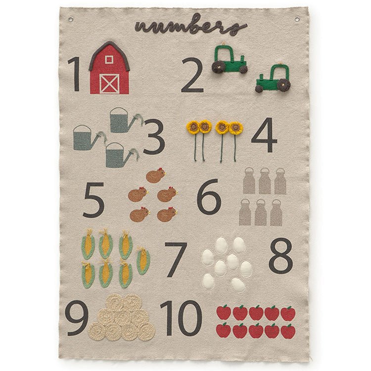 Muurkleed Wall Hanger Farm Numbers - 70 x 100 cm - Muurdecoratie Lorena Canals - In den Olifant