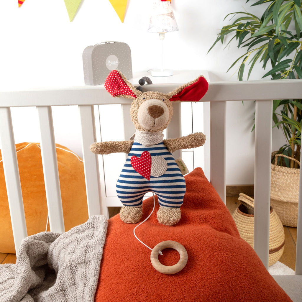 Muziekknuffel Hond Musical Soft Toy Dog Organic - 25 cm - Muziekknuffels Sigikid - In den Olifant