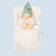 Muziekknuffel Nucki in bedje Salie - 22 cm - Muziekknuffels Nanchen Natur - In den Olifant