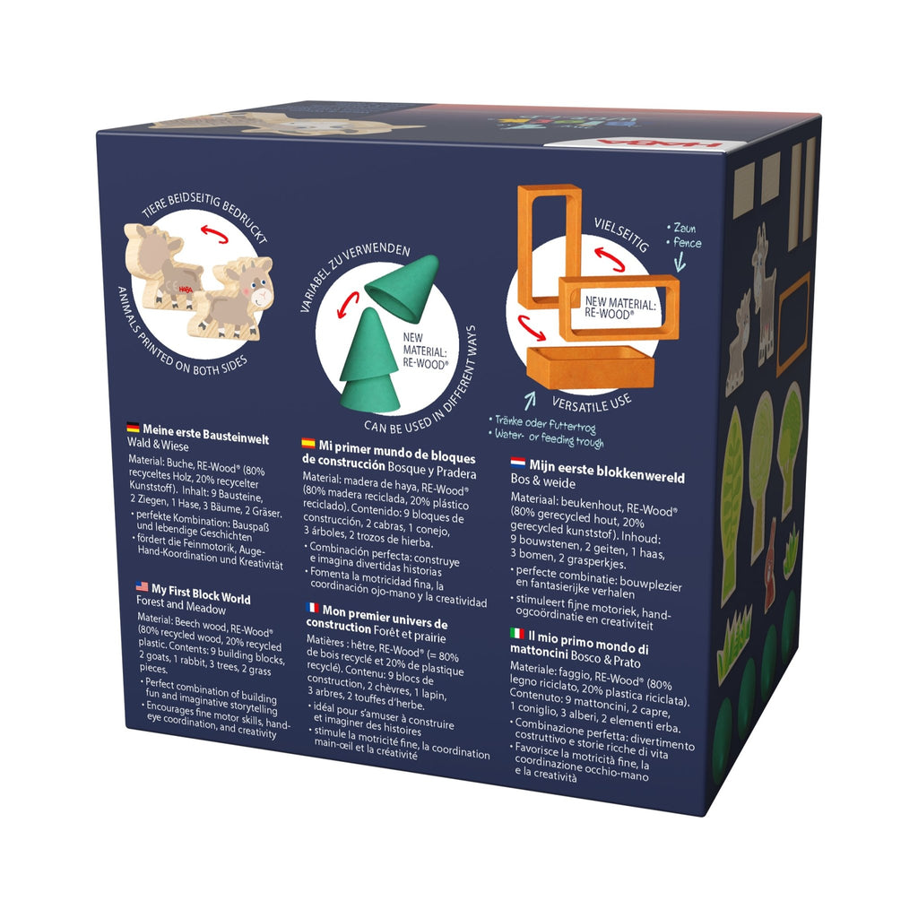 My 1st Block World Bos & weide - set van 17 - Houten blokken Haba - In den Olifant