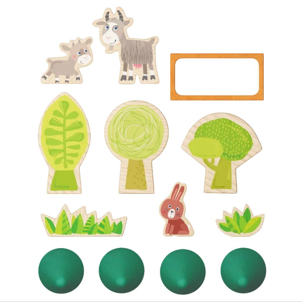 My 1st Block World Bos & weide - set van 17 - Houten blokken Haba - In den Olifant