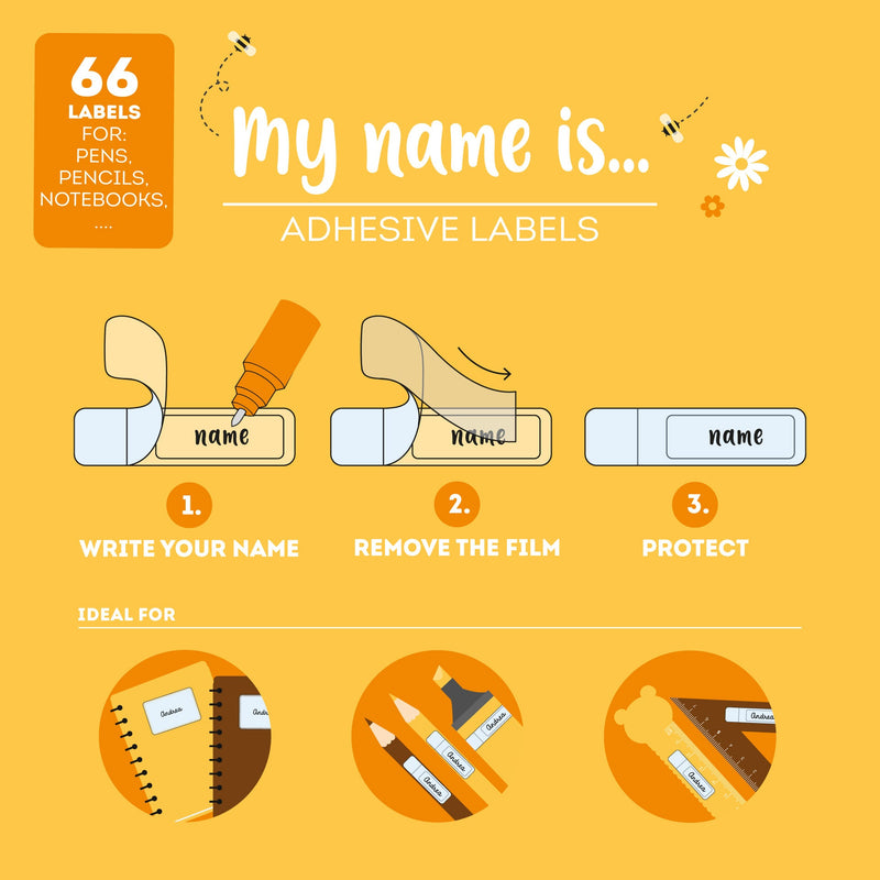 Naamlalbels My Name Is… - Set Of 66 Adhesive Labels Teddy - Papierwaren Legami - In den Olifant