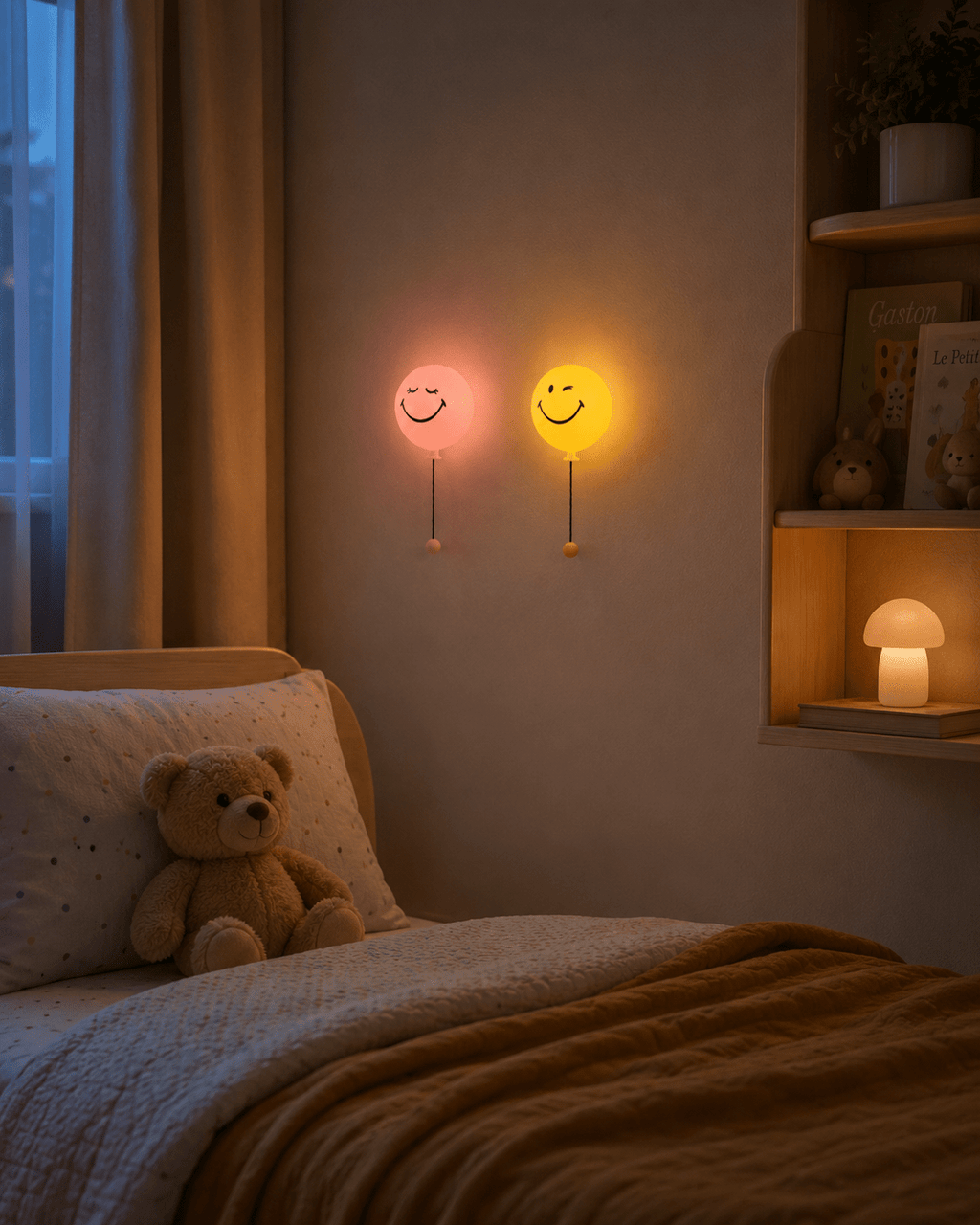 Nachtlampje Smiley Bubbly Light - Geel - Nachtlampjes MOB - In den Olifant