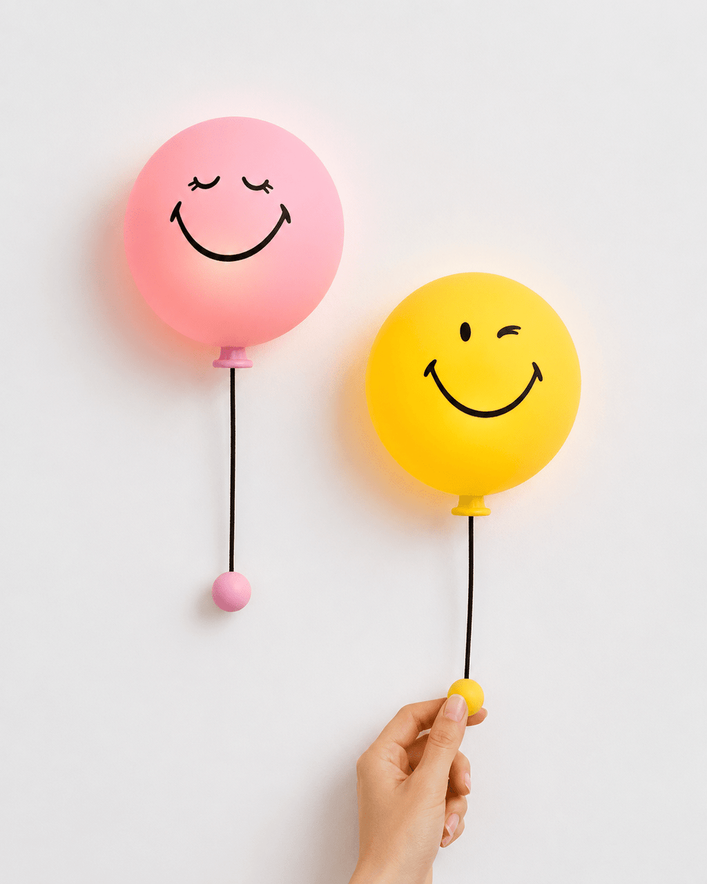 Nachtlampje Smiley Bubbly Light - Roze - Nachtlampjes MOB - In den Olifant