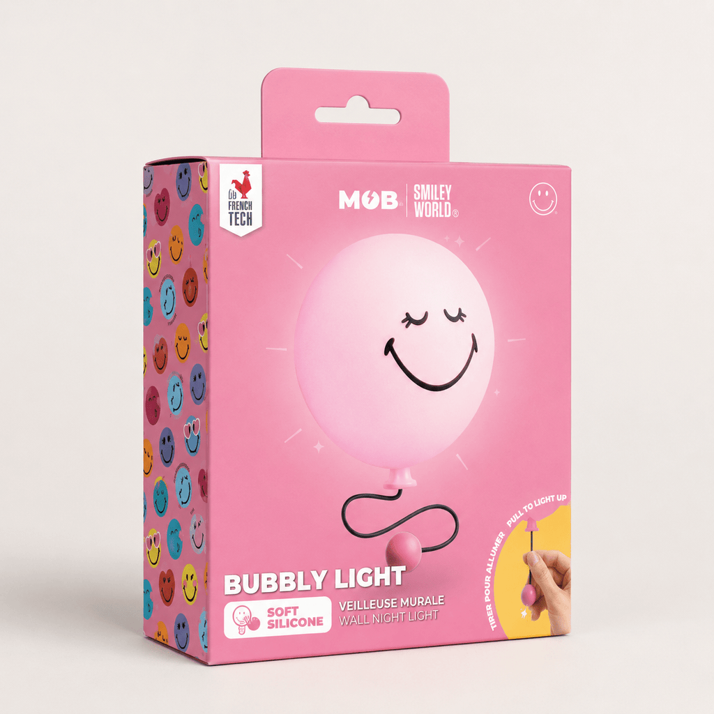Nachtlampje Smiley Bubbly Light - Roze - Nachtlampjes MOB - In den Olifant