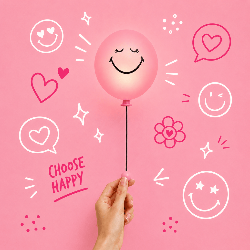 Nachtlampje Smiley Bubbly Light - Roze - Nachtlampjes MOB - In den Olifant