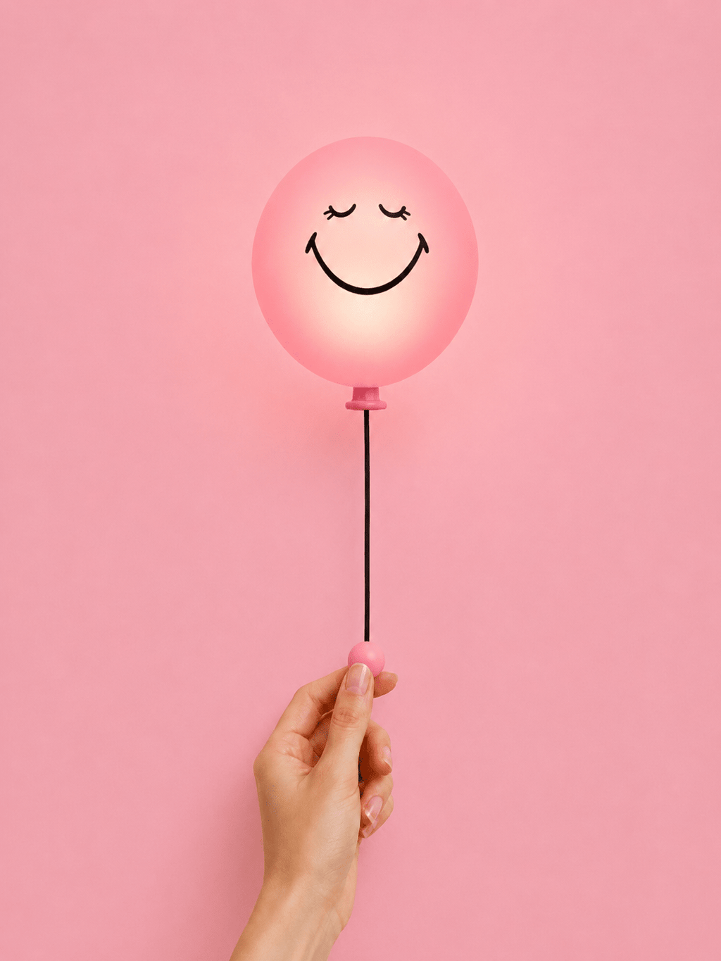 Nachtlampje Smiley Bubbly Light - Roze - Nachtlampjes MOB - In den Olifant