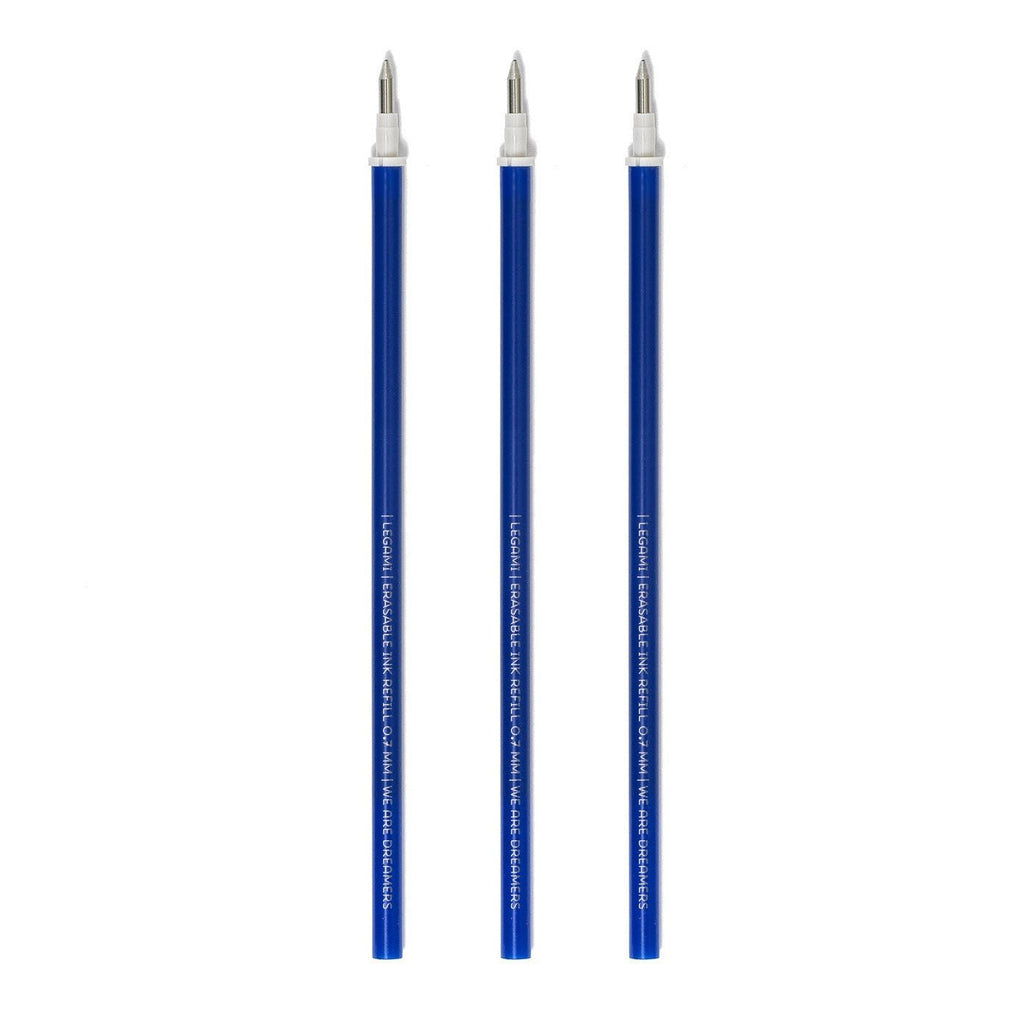 Navulling voor Legami pennen Erasable Gel Pen Refills Blue - set van 3 - Schrijfwaren Legami - In den Olifant