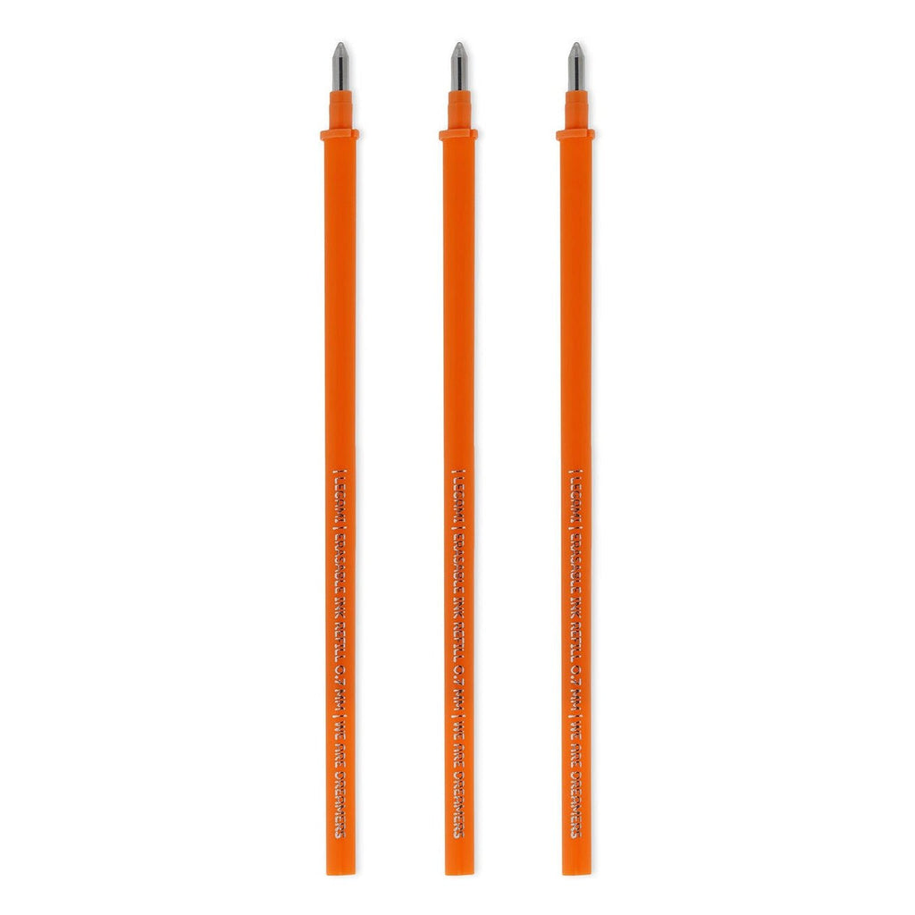 Navulling voor Legami pennen Erasable Gel Pen Refills Orange - set van 3 - Schrijfwaren Legami - In den Olifant