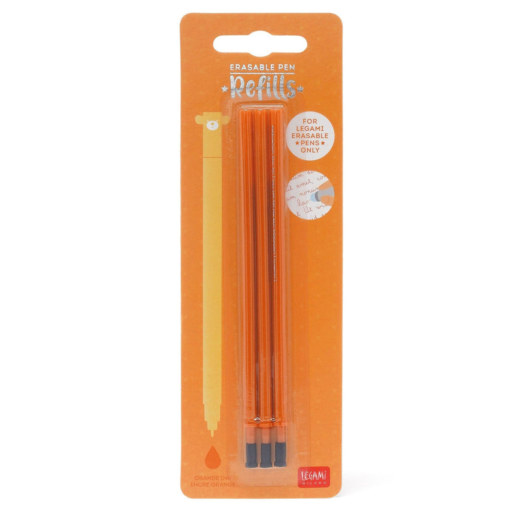Navulling voor Legami pennen Erasable Gel Pen Refills Orange - set van 3 - Schrijfwaren Legami - In den Olifant