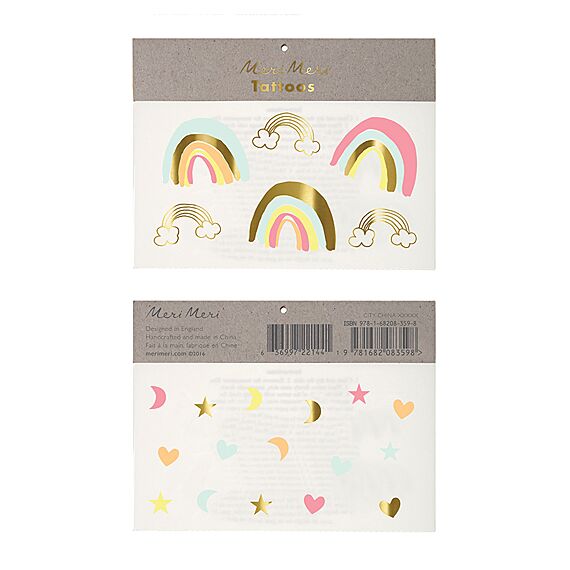 Neon Rainbows Large Tattoos - Kinderschmink en tattoos Meri Meri - In den Olifant