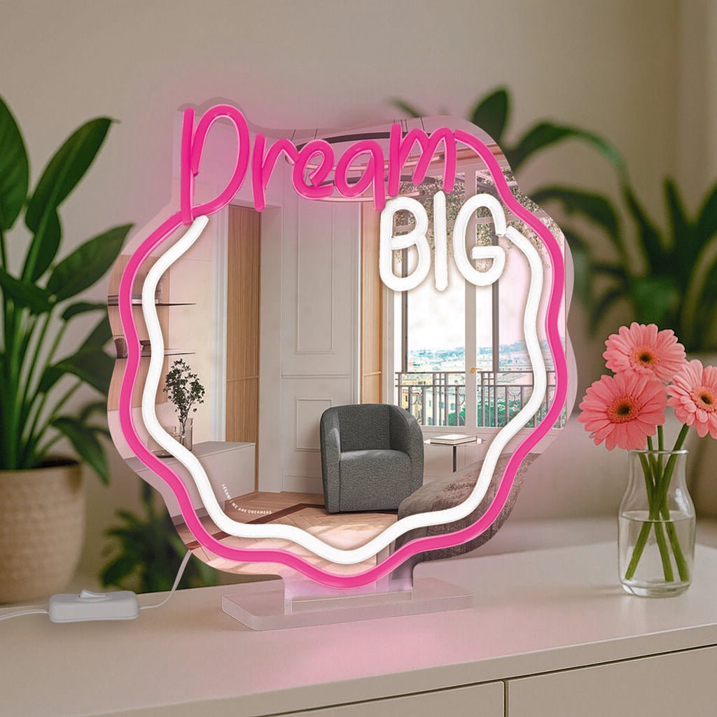 Neonlamp met spiegel It's A Sign - Dream Big - Muurdecoratie Legami - In den Olifant