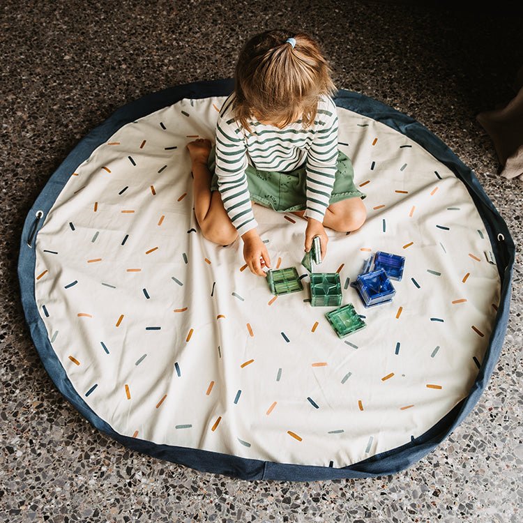 Noomad opbergtas en speeltapijt - Confetti - Opbergers Play&go - In den Olifant
