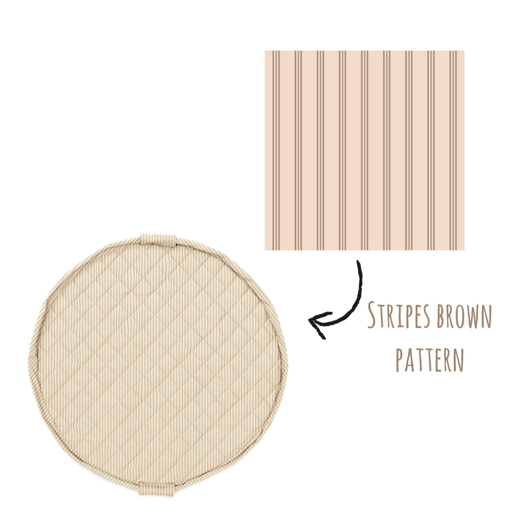 Noomad opbergzak en speelmat - Soft Stripes Brown - Opbergers Play&go - In den Olifant