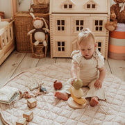 Noomad opbergzak en speelmat - Soft Stripes Brown - Opbergers Play&go - In den Olifant