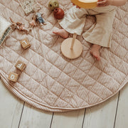 Noomad opbergzak en speelmat - Soft Stripes Brown - Opbergers Play&go - In den Olifant